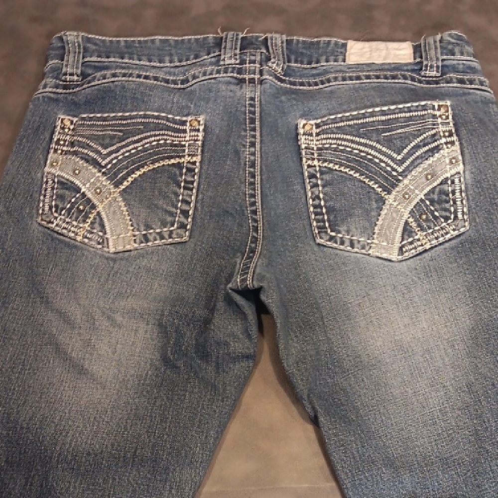 Petrol "Nora" Embellished Blue Boot Cut Jeans 30X32